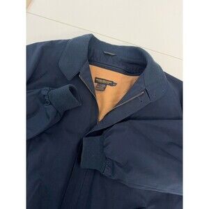 Brooks Brothers Mens 46L Remv Tan Wool Liner Navy Blue Harrington Bomber Jacket